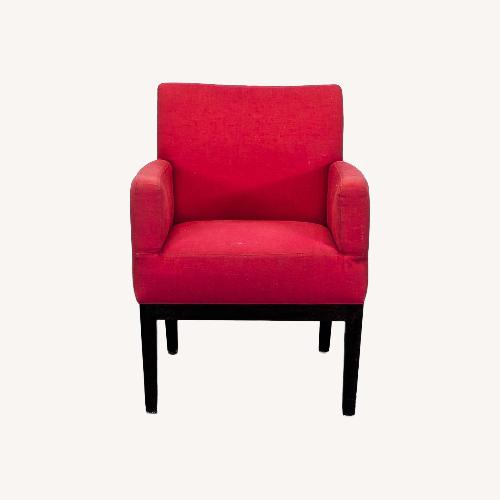 Used Red Fabric Lounge Chair with Armrests for sale on AptDeco