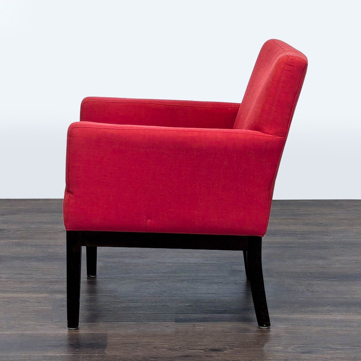 Red Fabric Lounge Chair with Armrests  - image-4