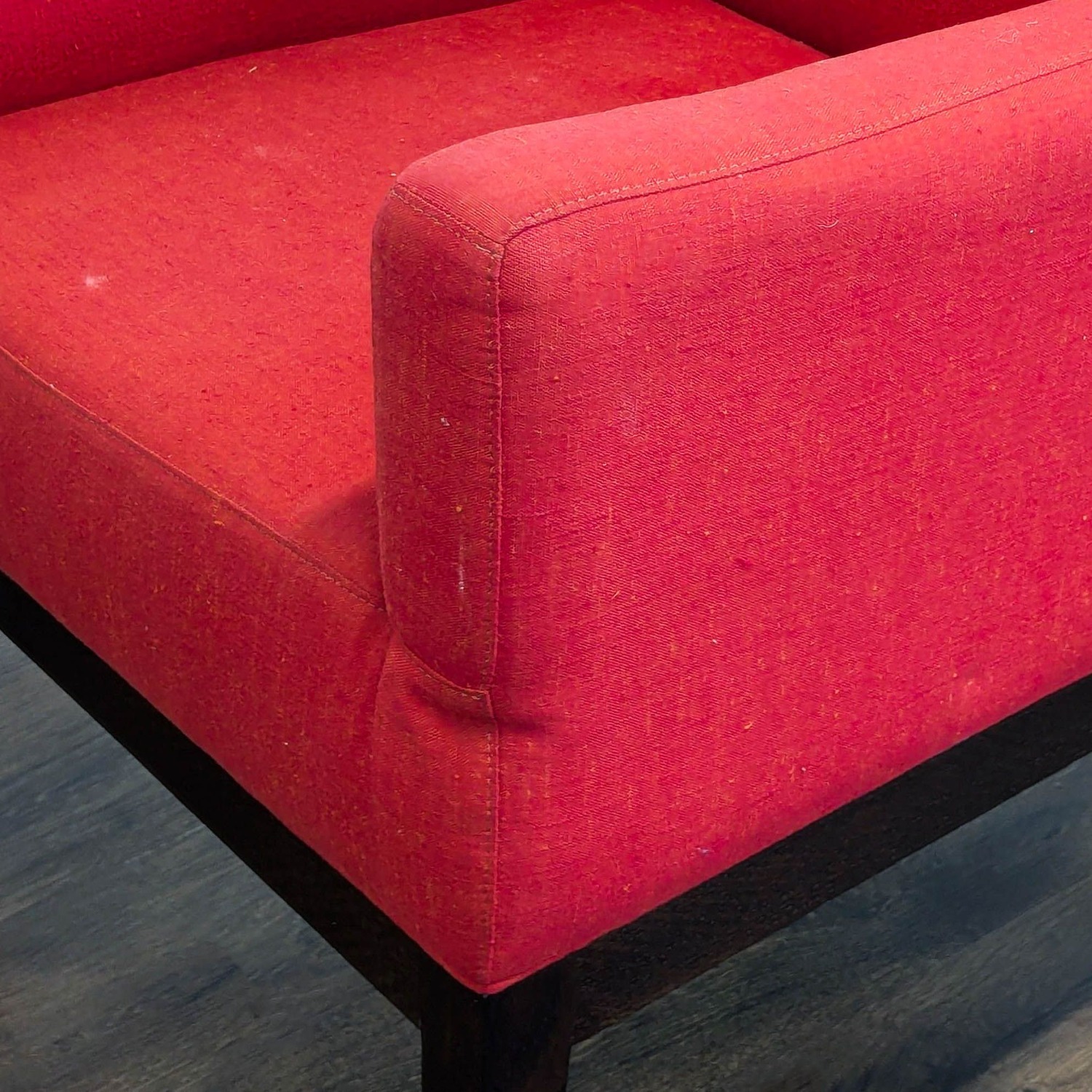 Red Fabric Lounge Chair with Armrests  - image-5