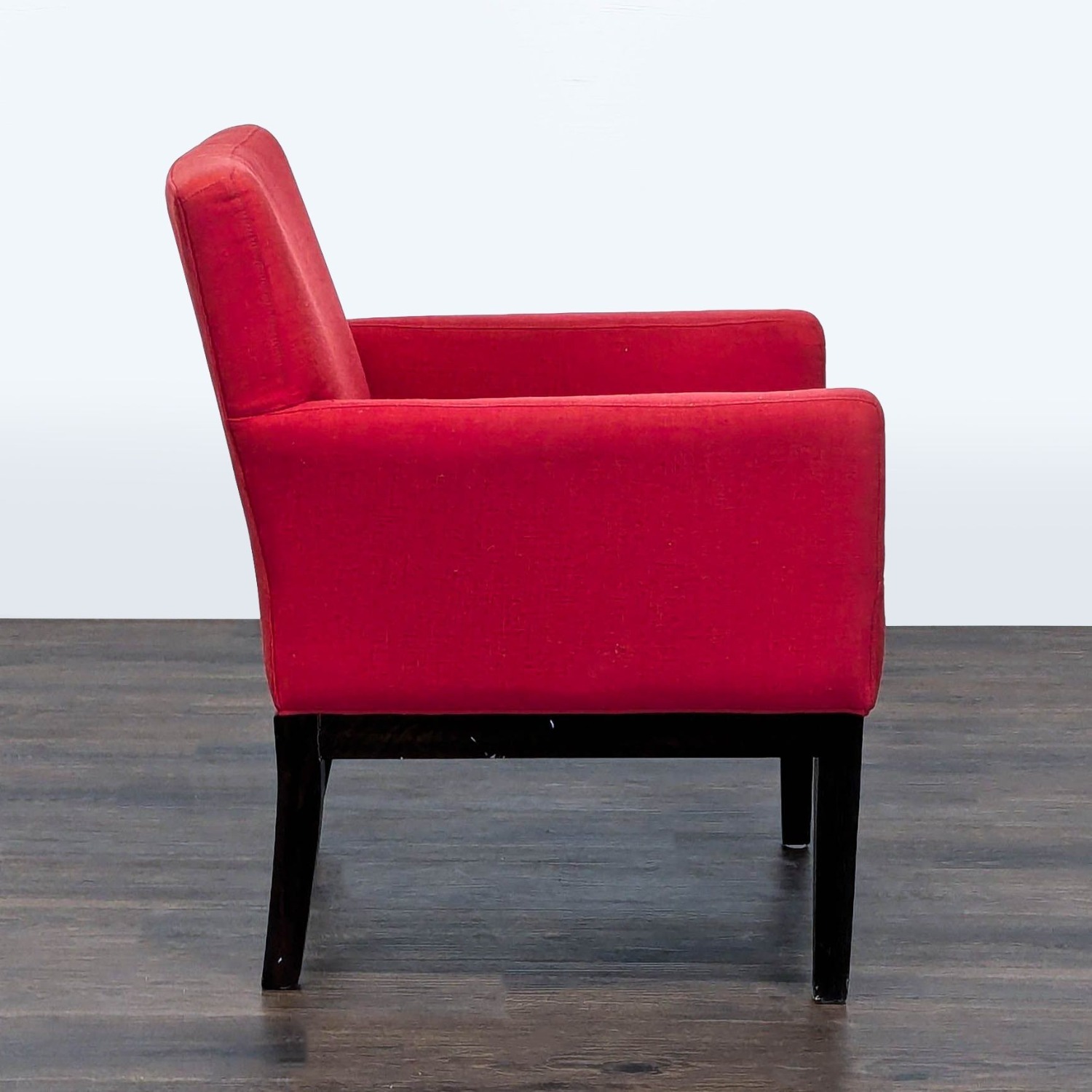 Red Fabric Lounge Chair with Armrests  - image-2