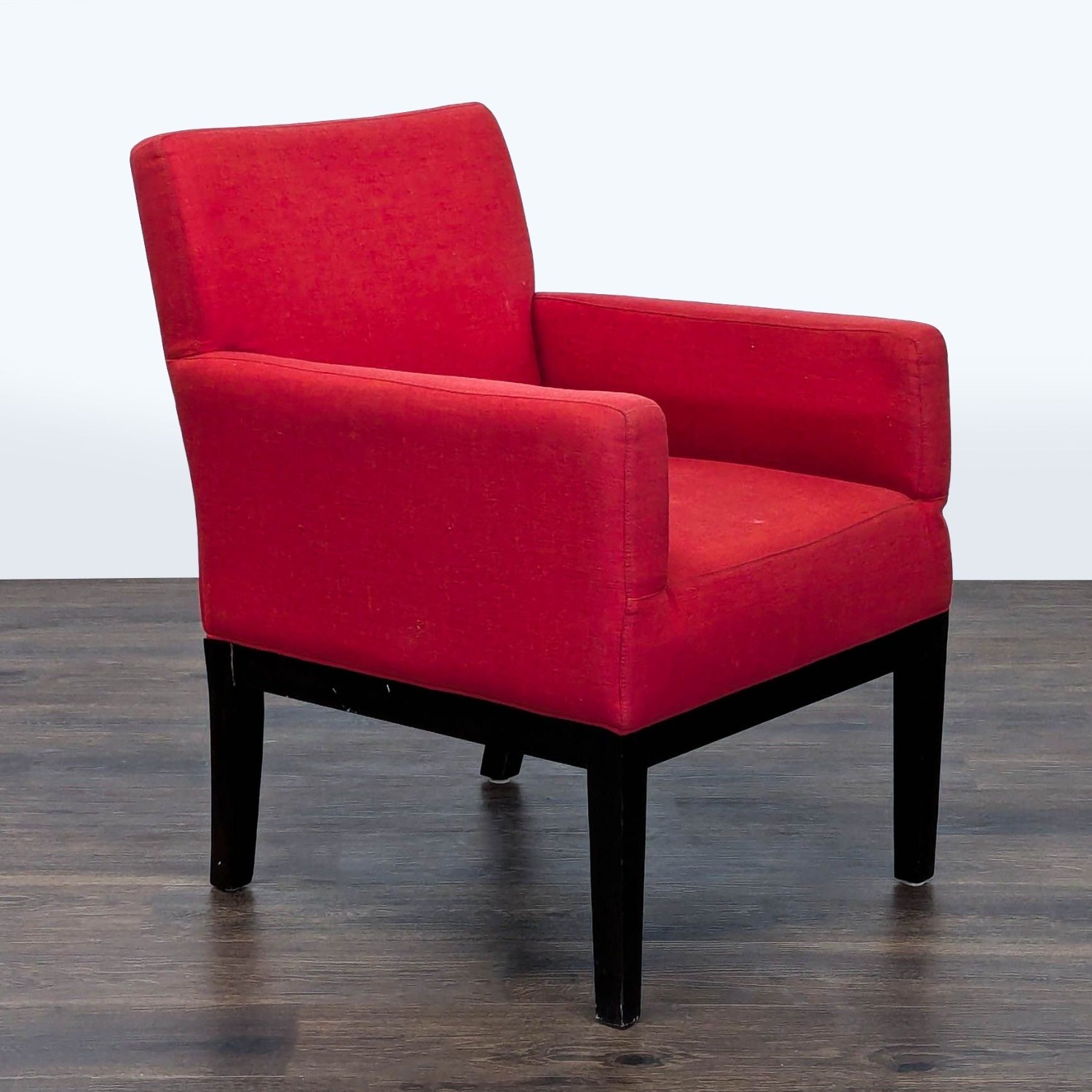 Red Fabric Lounge Chair with Armrests  - image-1
