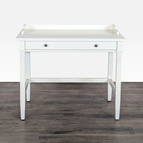 Used Crate & Barrel White Writing Desk with Drawer for sale on AptDeco