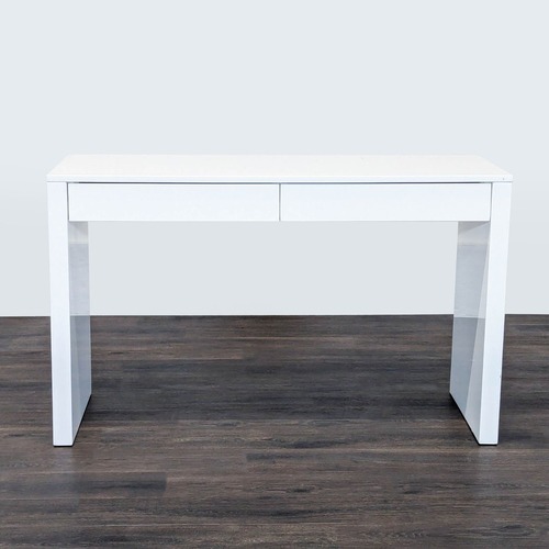 Used CB2 Runway Modern White Desk with Two Drawers for sale on AptDeco