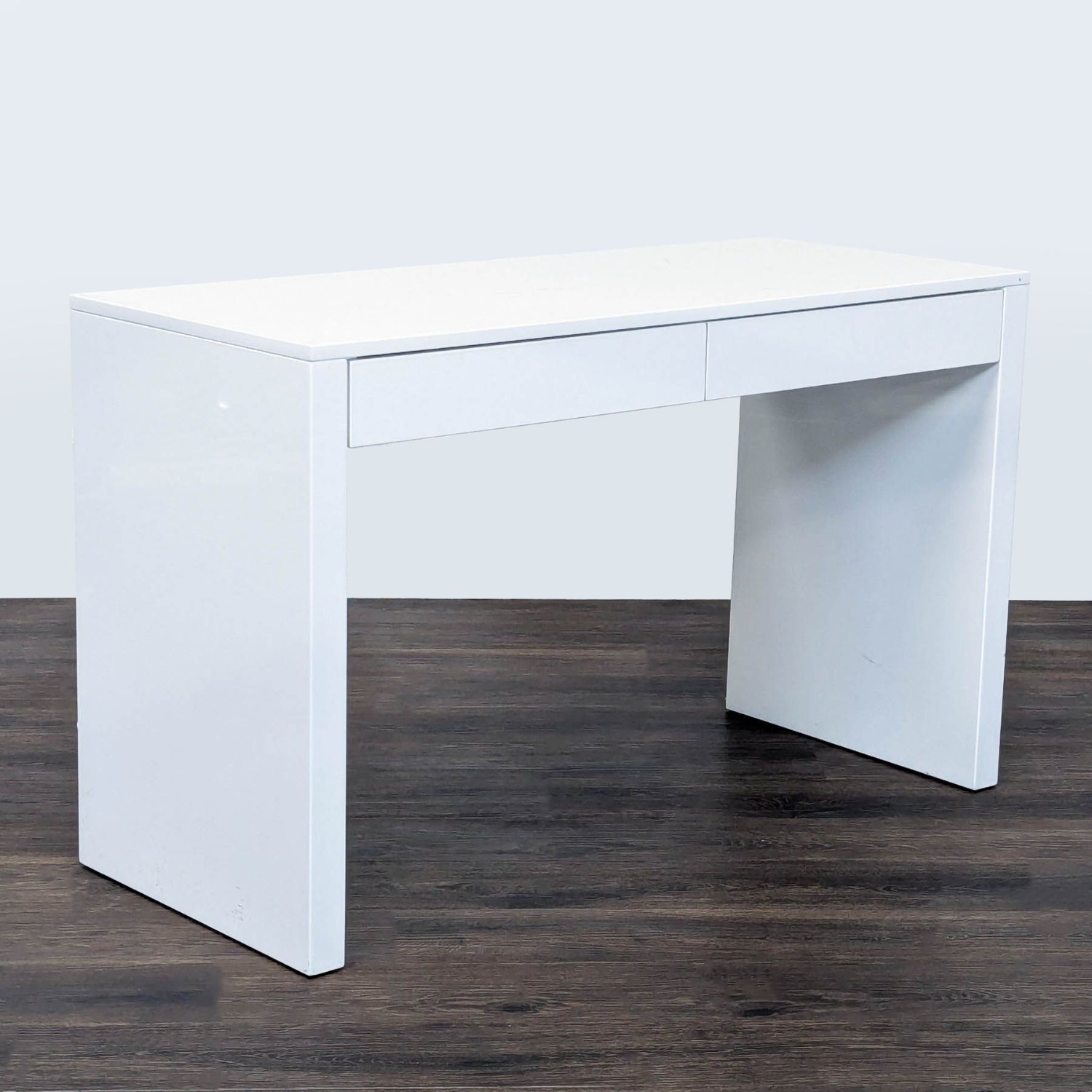 CB2 Runway Modern White Desk with Two Drawers - image-1