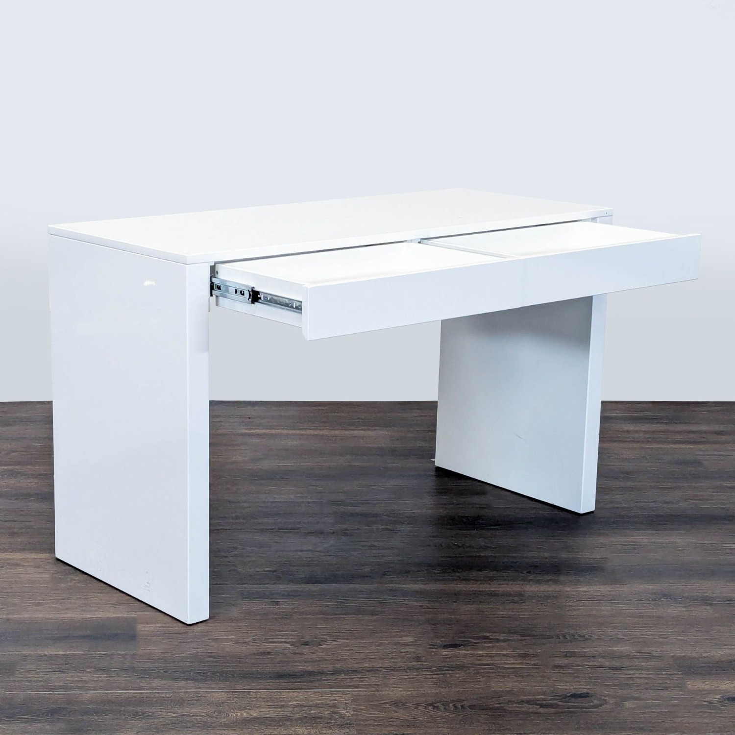 CB2 Runway Modern White Desk with Two Drawers - image-2