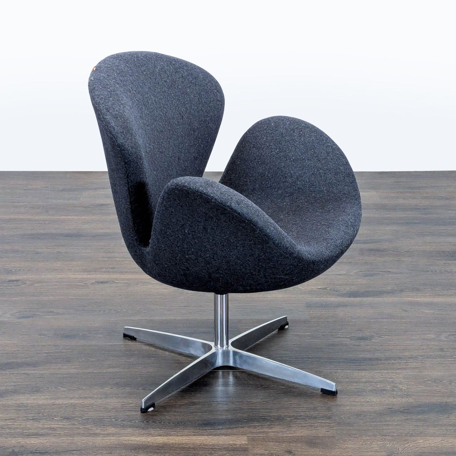 Mid-Century Modern Style Swan-Style Swivel Lounge Chair - image-1