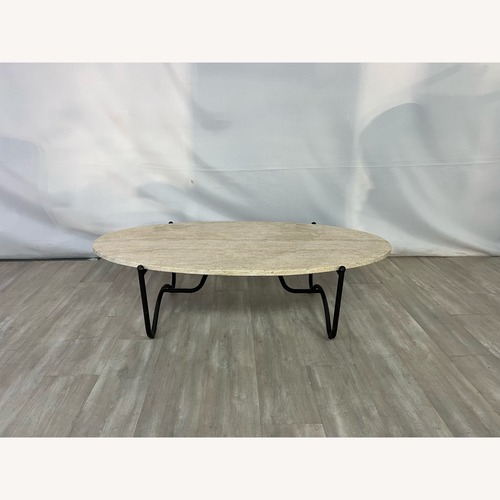 Used Lulu and Georgia Peggy Outdoor Oval Coffee Table for sale on AptDeco
