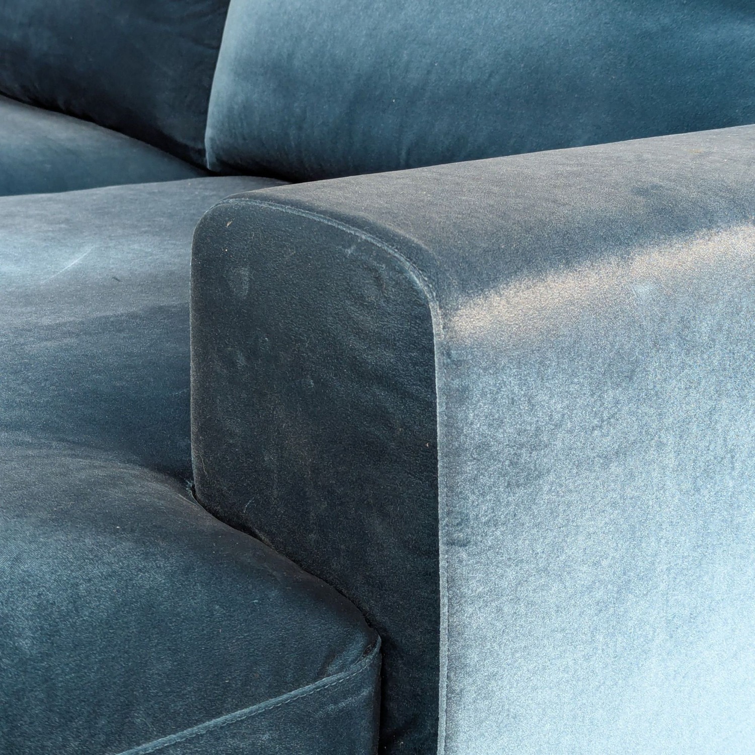 Rove Concepts Noah Blue Velvet Sectional Sofa  - image-5