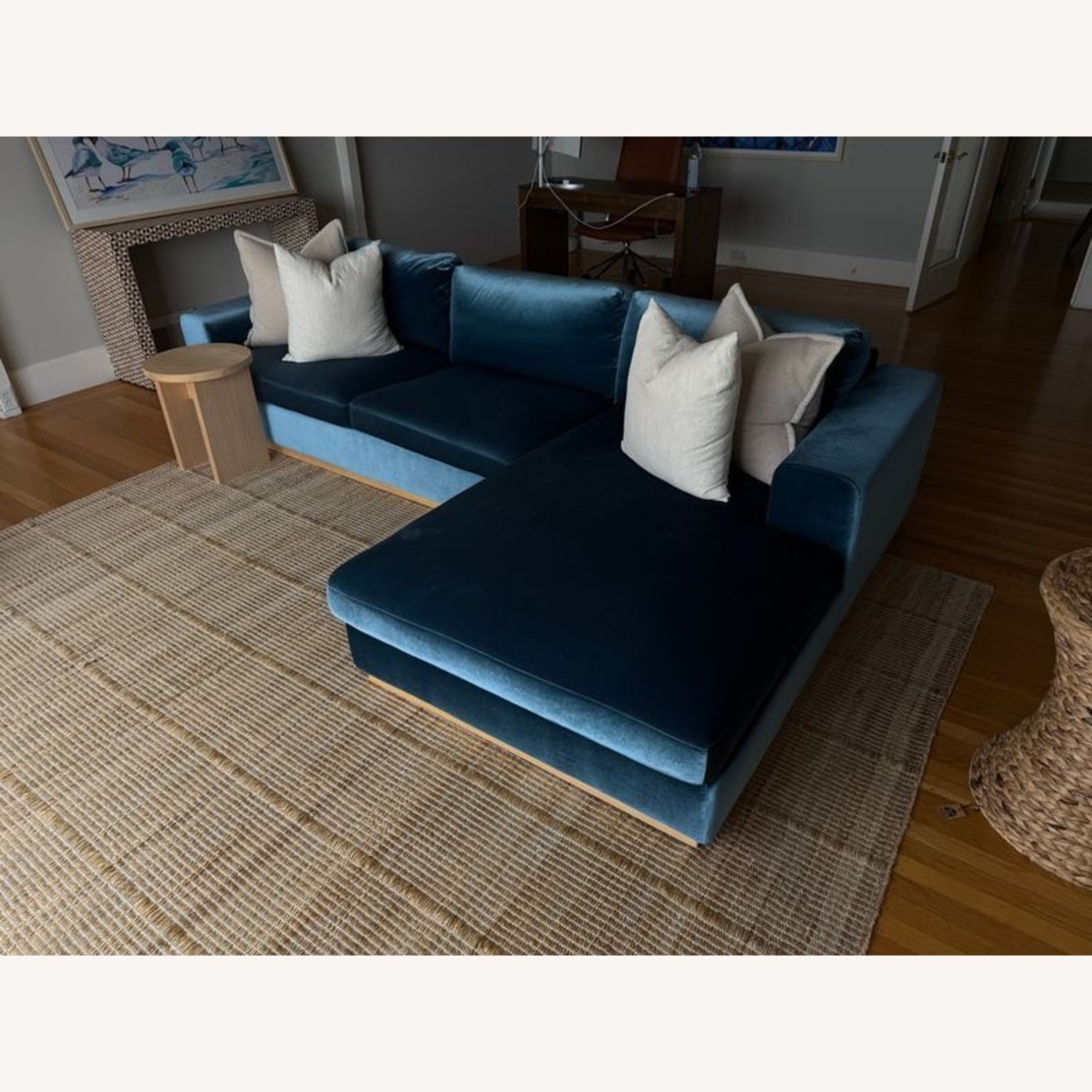 Rove Concepts Noah Blue Velvet Sectional Sofa  - image-9