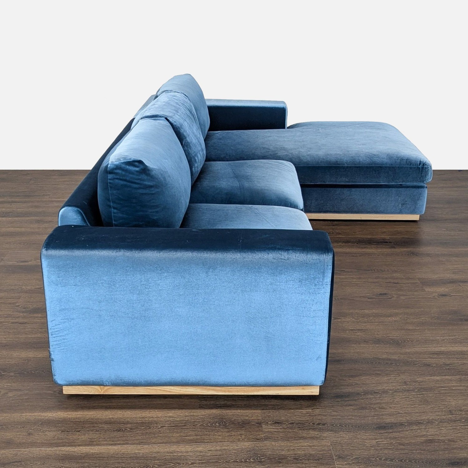 Rove Concepts Noah Blue Velvet Sectional Sofa  - image-2