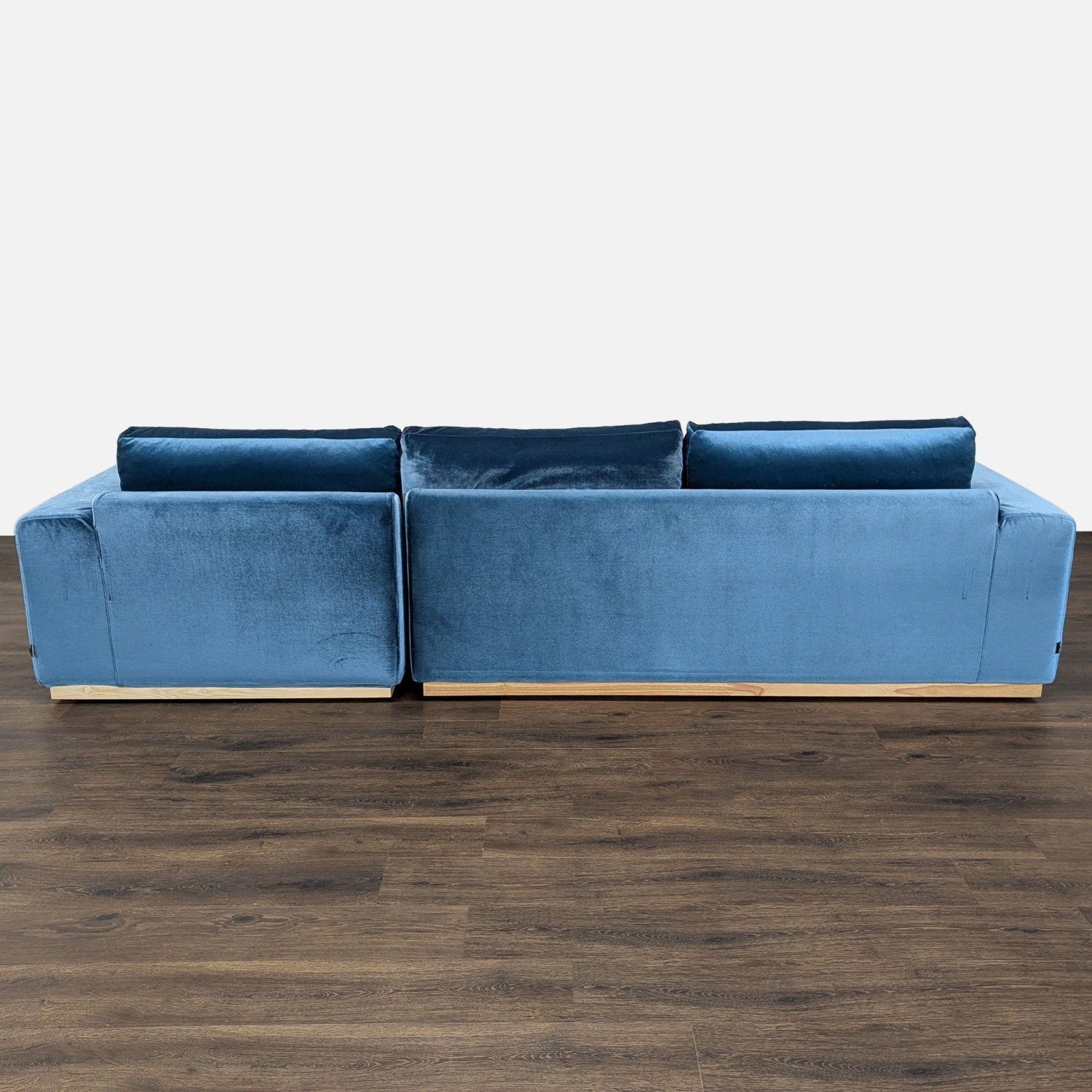 Rove Concepts Noah Blue Velvet Sectional Sofa  - image-3