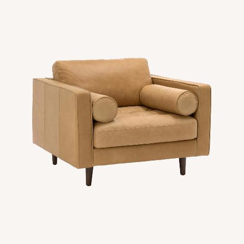 Used Article Light Brown Leather Accent Chair for sale on AptDeco