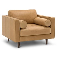 Article Light Brown Leather Accent Chair