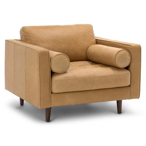 Used Article Light Brown Leather Accent Chair for sale on AptDeco