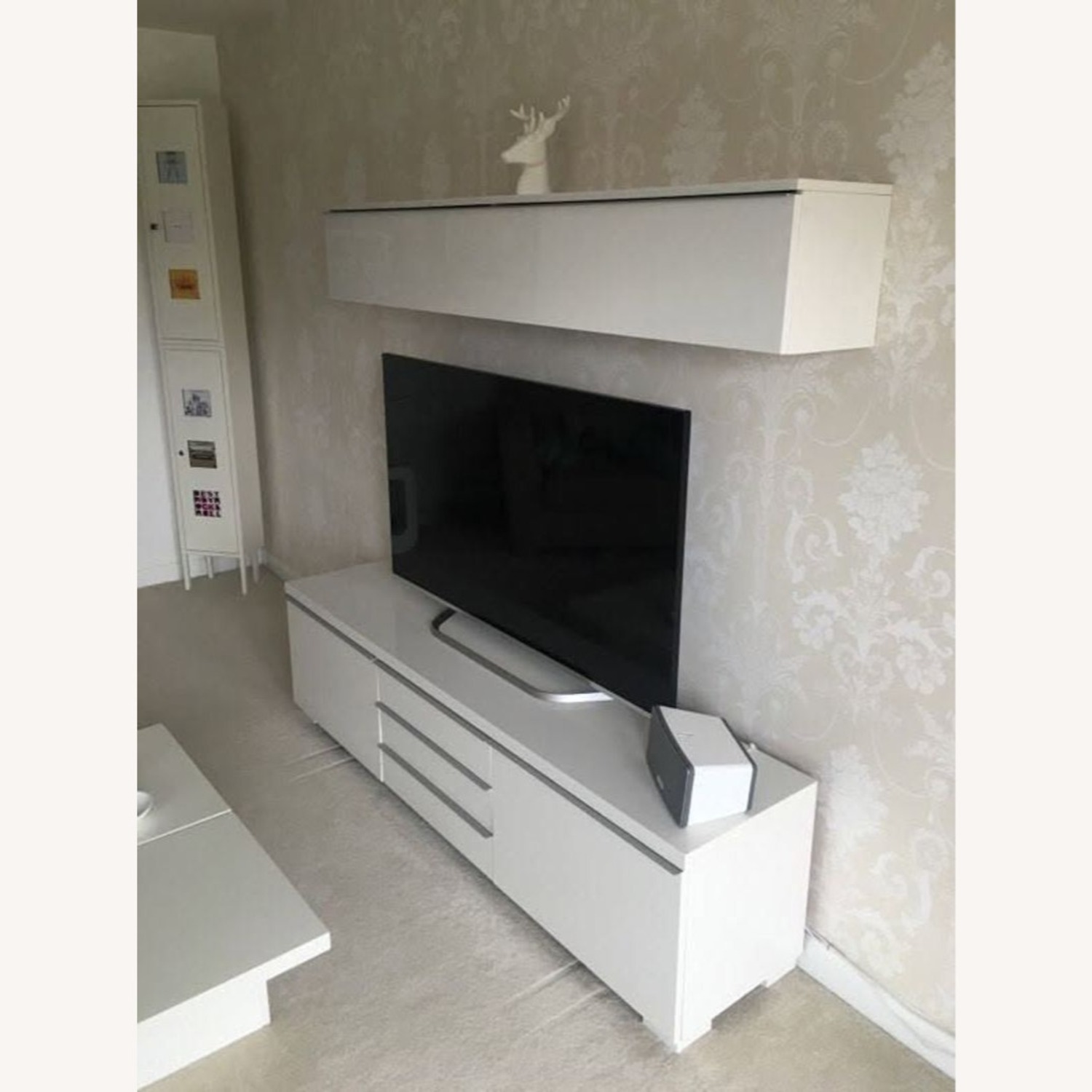 IKEA Besta Burs TV Stand in High Gloss White - image-9