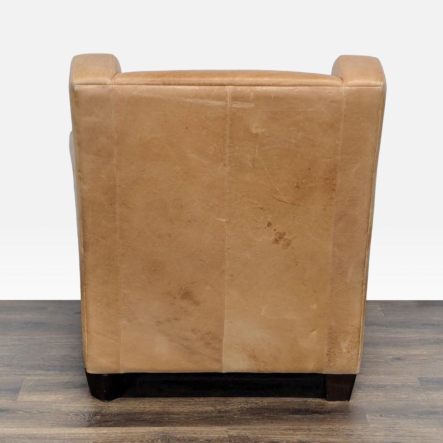 West Elm Tan Leather Lounge Chair  - image-6