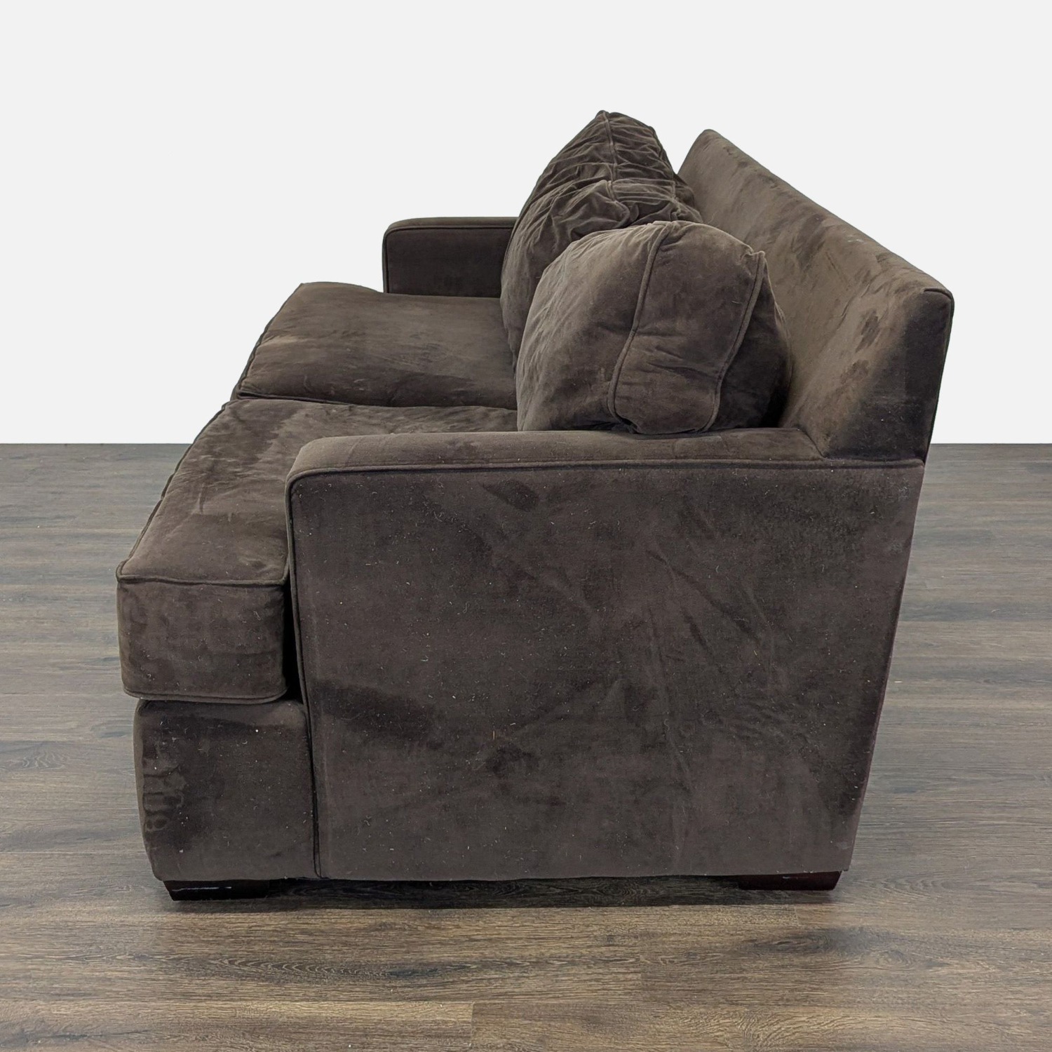 Macy 3-Seat Sofa in Dark Brown Fabric - image-5