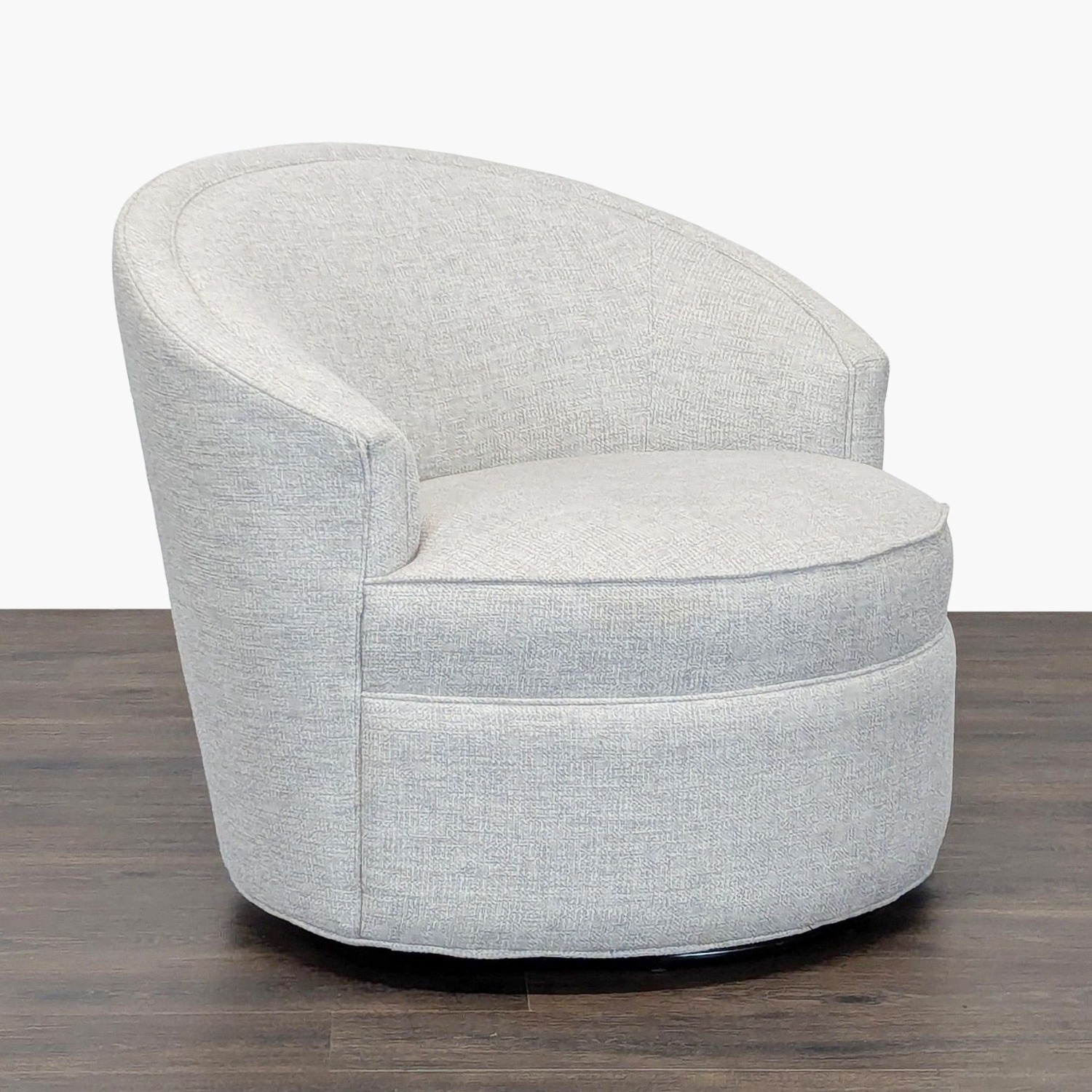 Macy Maylah Modern Light Gray Swivel Lounge Chair - image-2