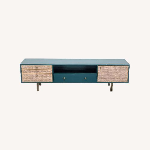Used Anthropologie Presti Rattan Three Drawer Media  for sale on AptDeco