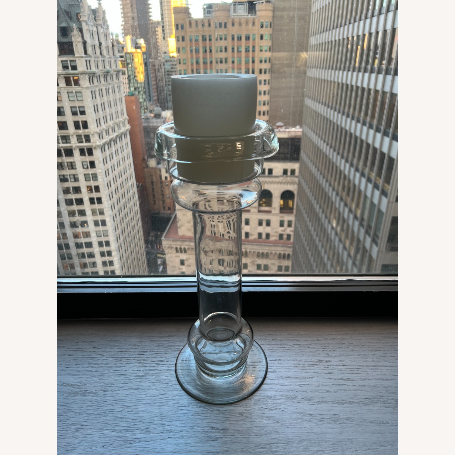 Pottery Barn Glass Candle Holder - image-1