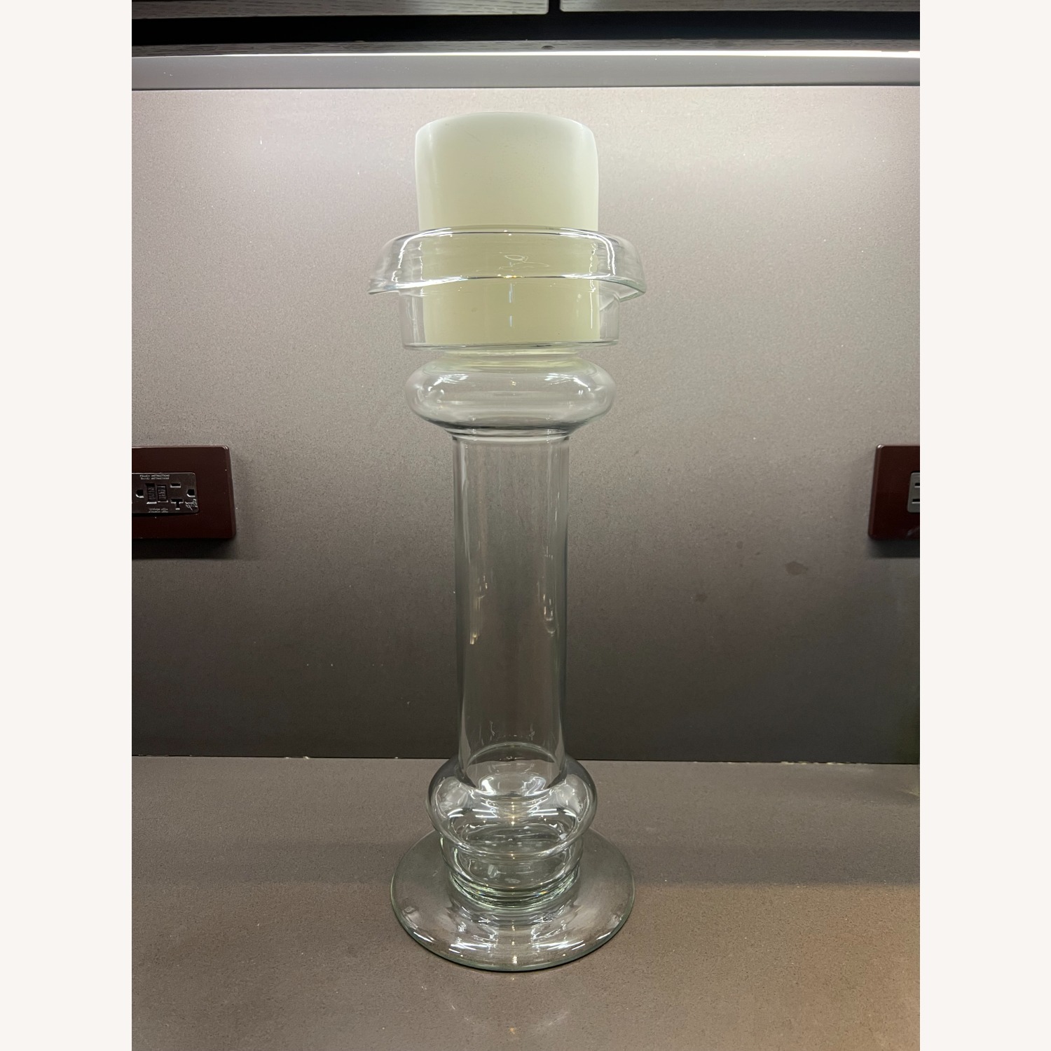 Pottery Barn Glass Candle Holder - image-4