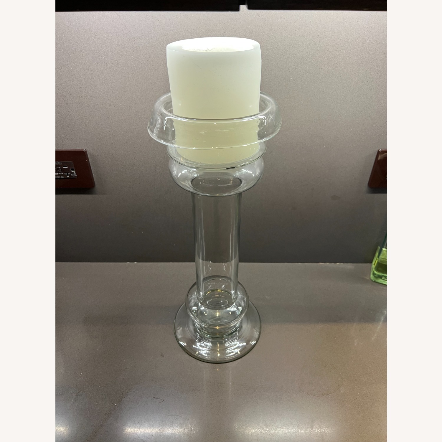 Pottery Barn Glass Candle Holder - image-5