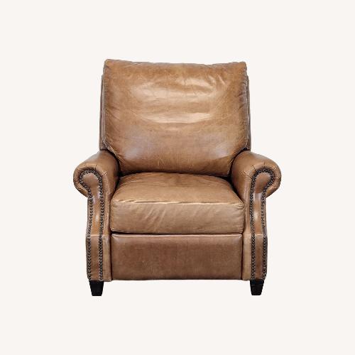 Used Pottery Barn Brown Leather Recliner Lounge Chair for sale on AptDeco