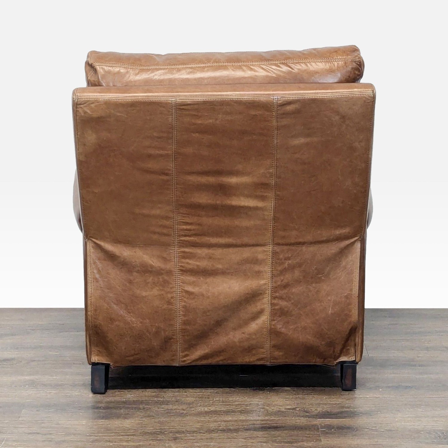 Pottery Barn Brown Leather Recliner Lounge Chair - image-4