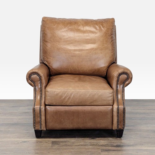 Used Pottery Barn Brown Leather Recliner Lounge Chair for sale on AptDeco