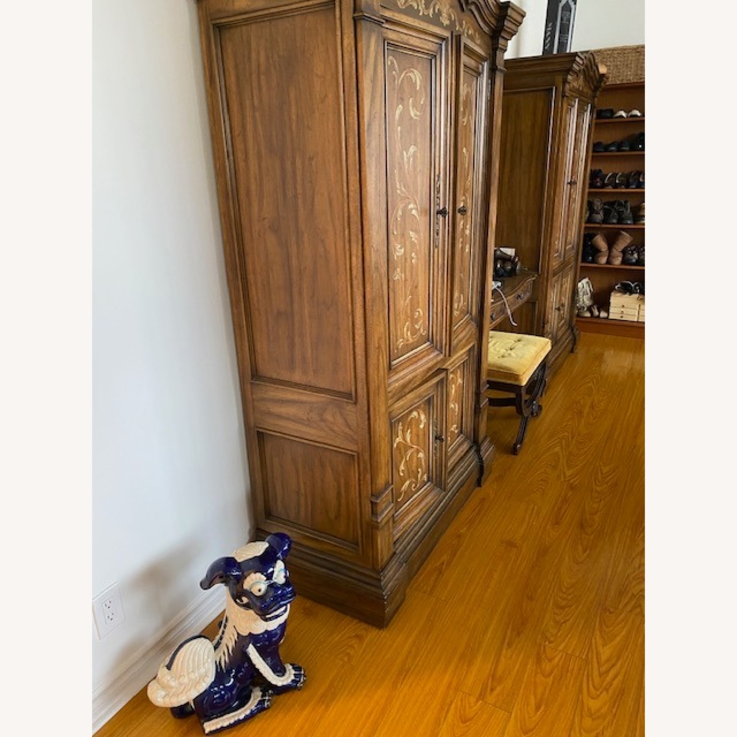 Dark Brown Wood Armoire - image-1