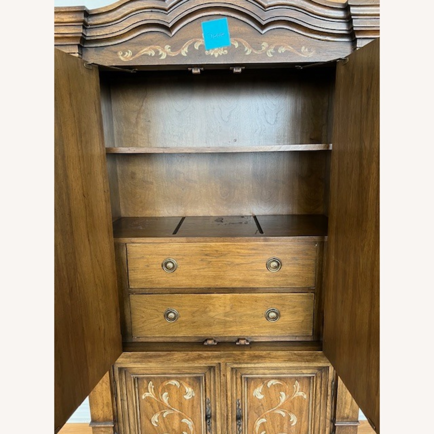 Dark Brown Wood Armoire - image-2