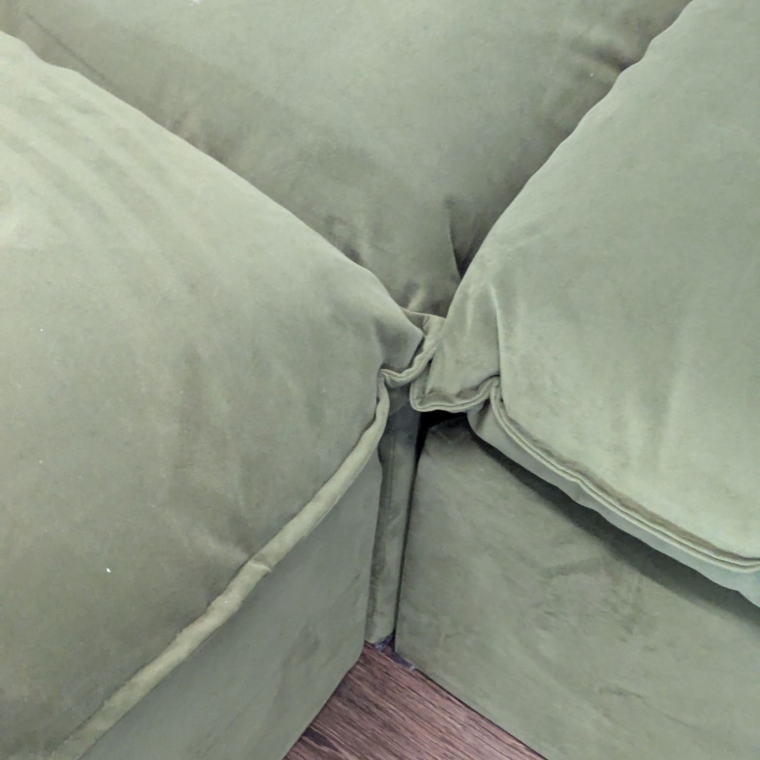 Albany Park Olive Green Velvet Sectional Sofa  - image-6