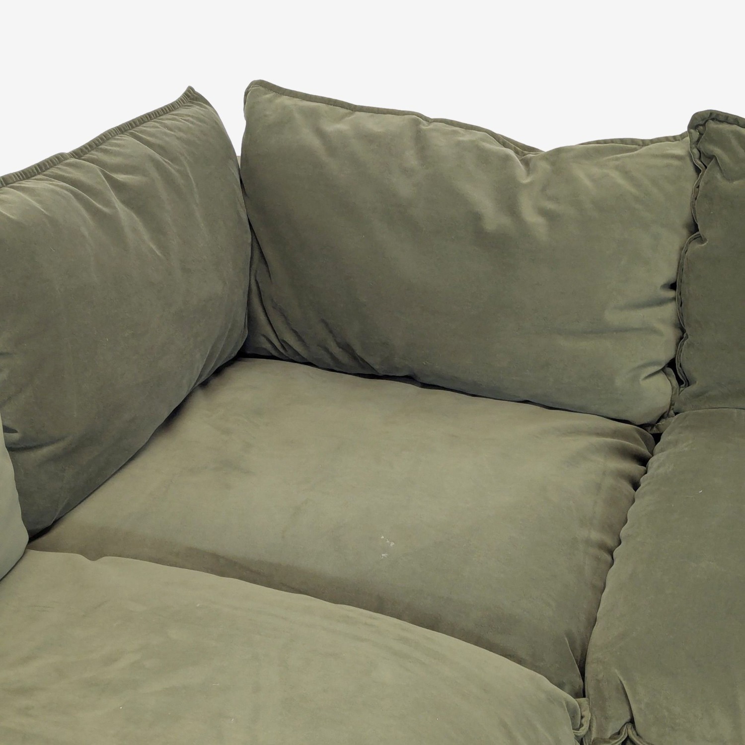 Albany Park Olive Green Velvet Sectional Sofa  - image-4