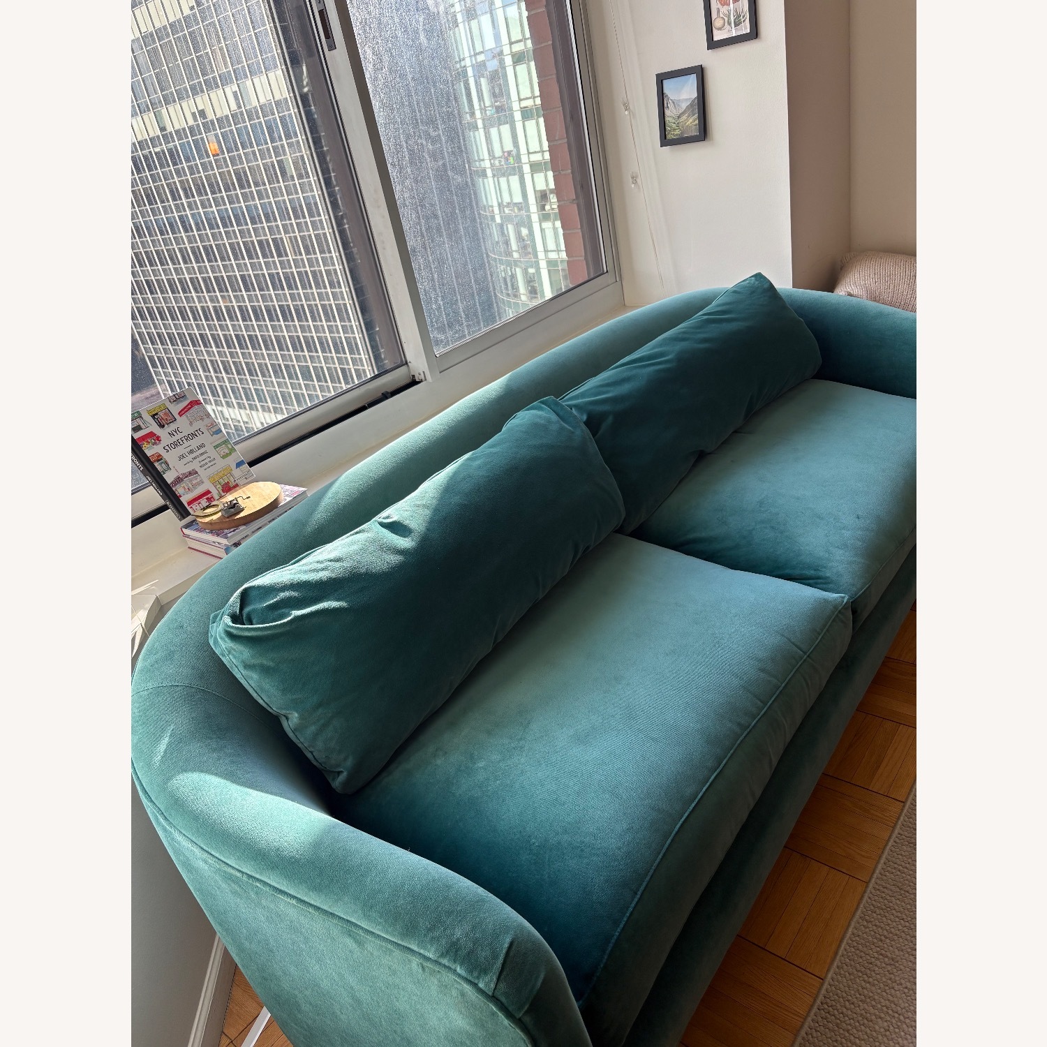 Anthropologie Green Wool Blend 2 Piece Sectional - image-2