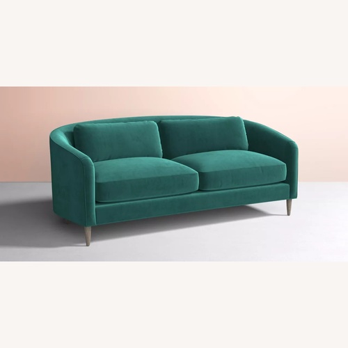 Used Anthropologie Green Wool Blend 2 Piece Sectional for sale on AptDeco