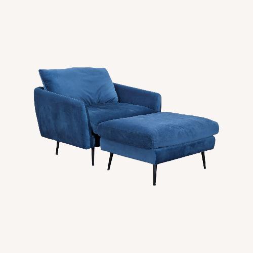 Used Edloe Finch Park Collection Blue Velvet Lounge for sale on AptDeco