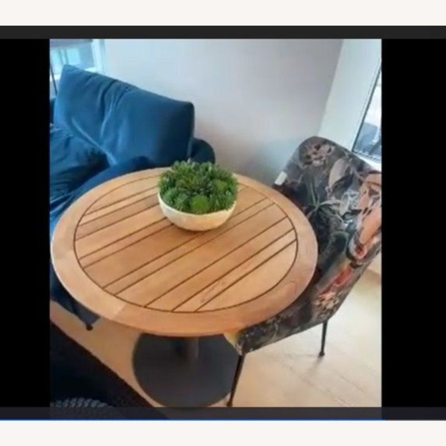 Ventana Round Wood Top Table with Black Metal Base - image-1