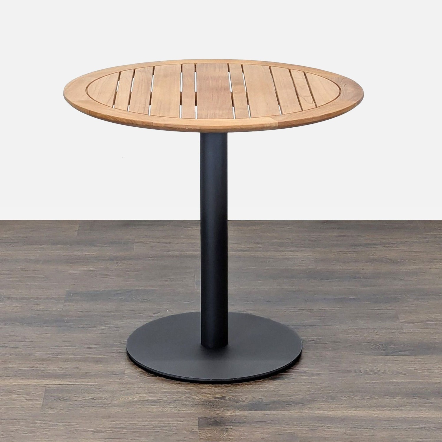 Ventana Round Wood Top Table with Black Metal Base - image-2