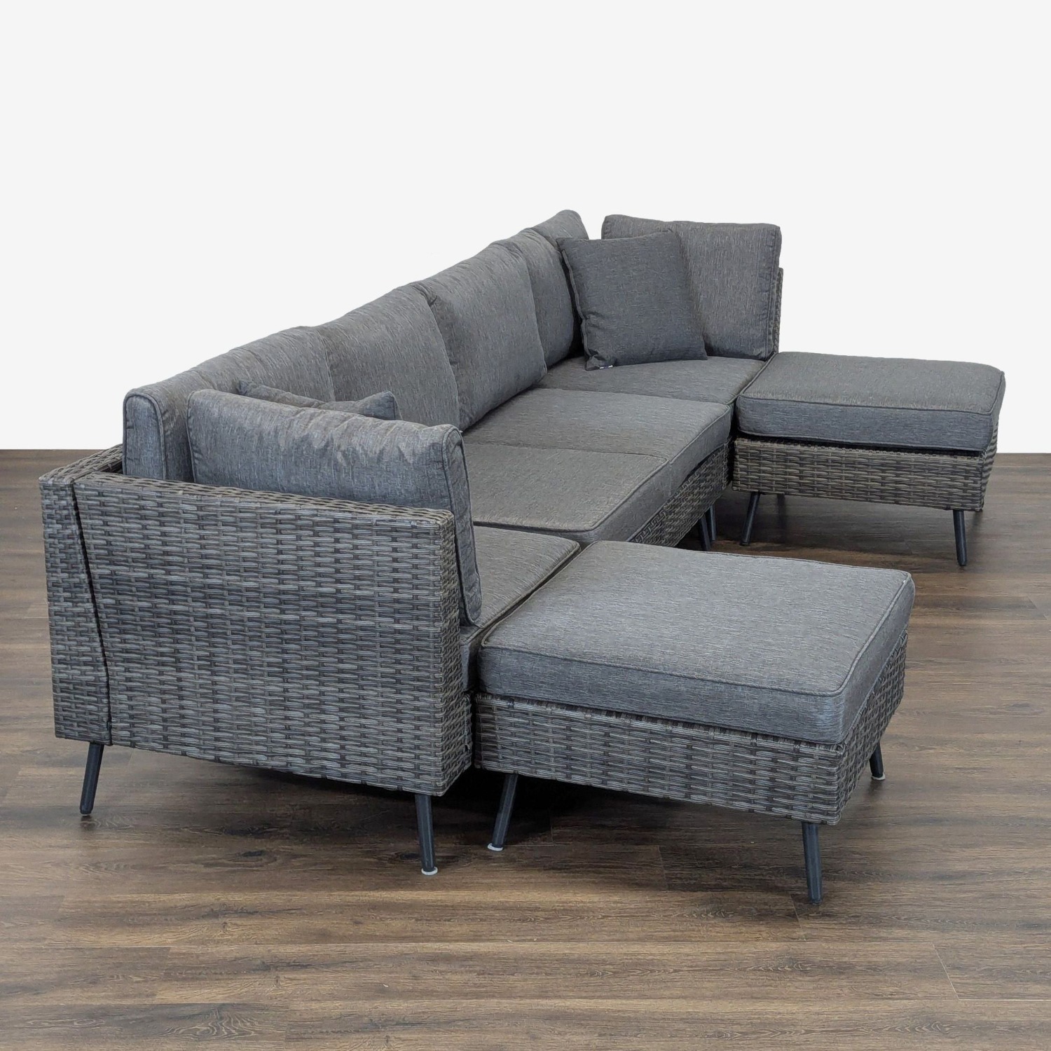 Lausaint Home Modern Gray Wicker 6-Piece Sectional - image-1