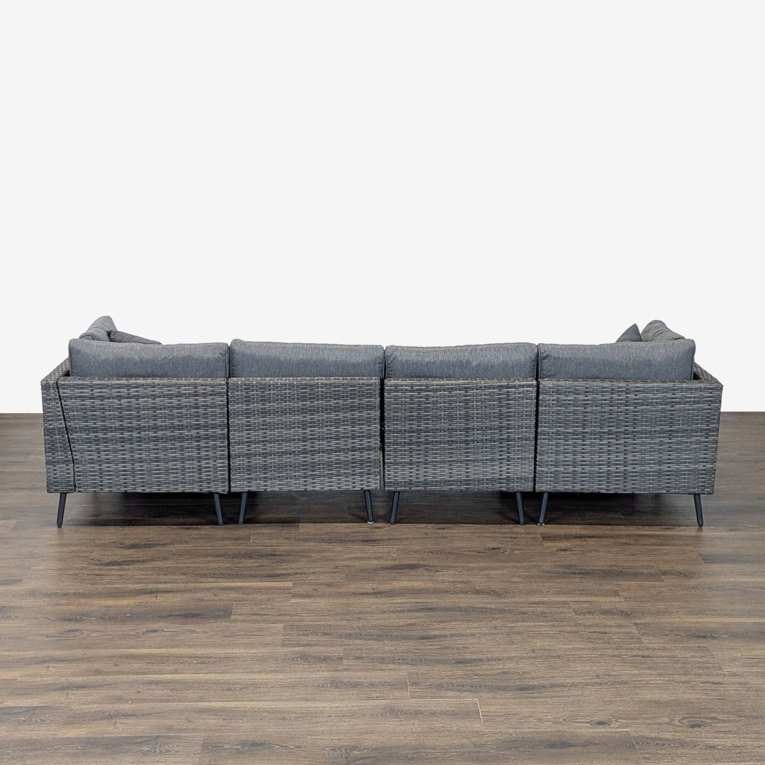 Lausaint Home Modern Gray Wicker 6-Piece Sectional - image-2