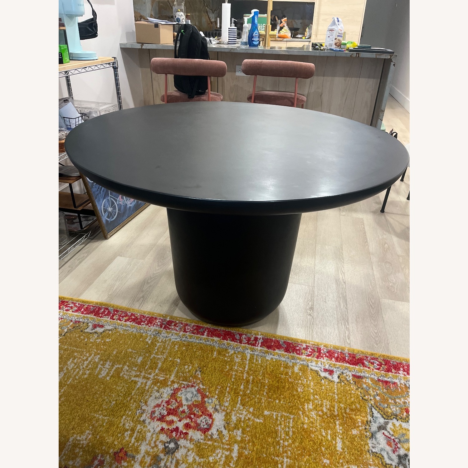 CB2 Lola Black Concrete Dining Table - image-1