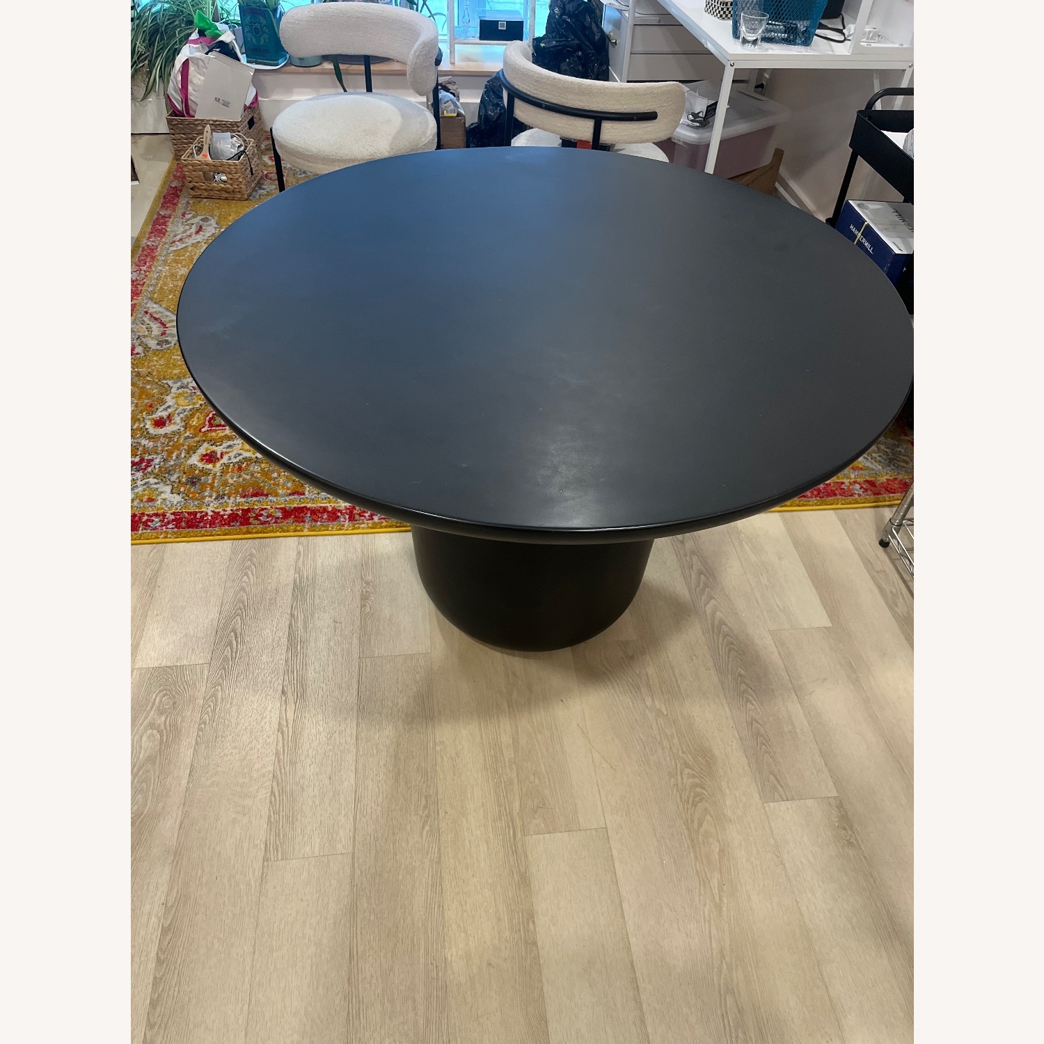 CB2 Lola Black Concrete Dining Table - image-2