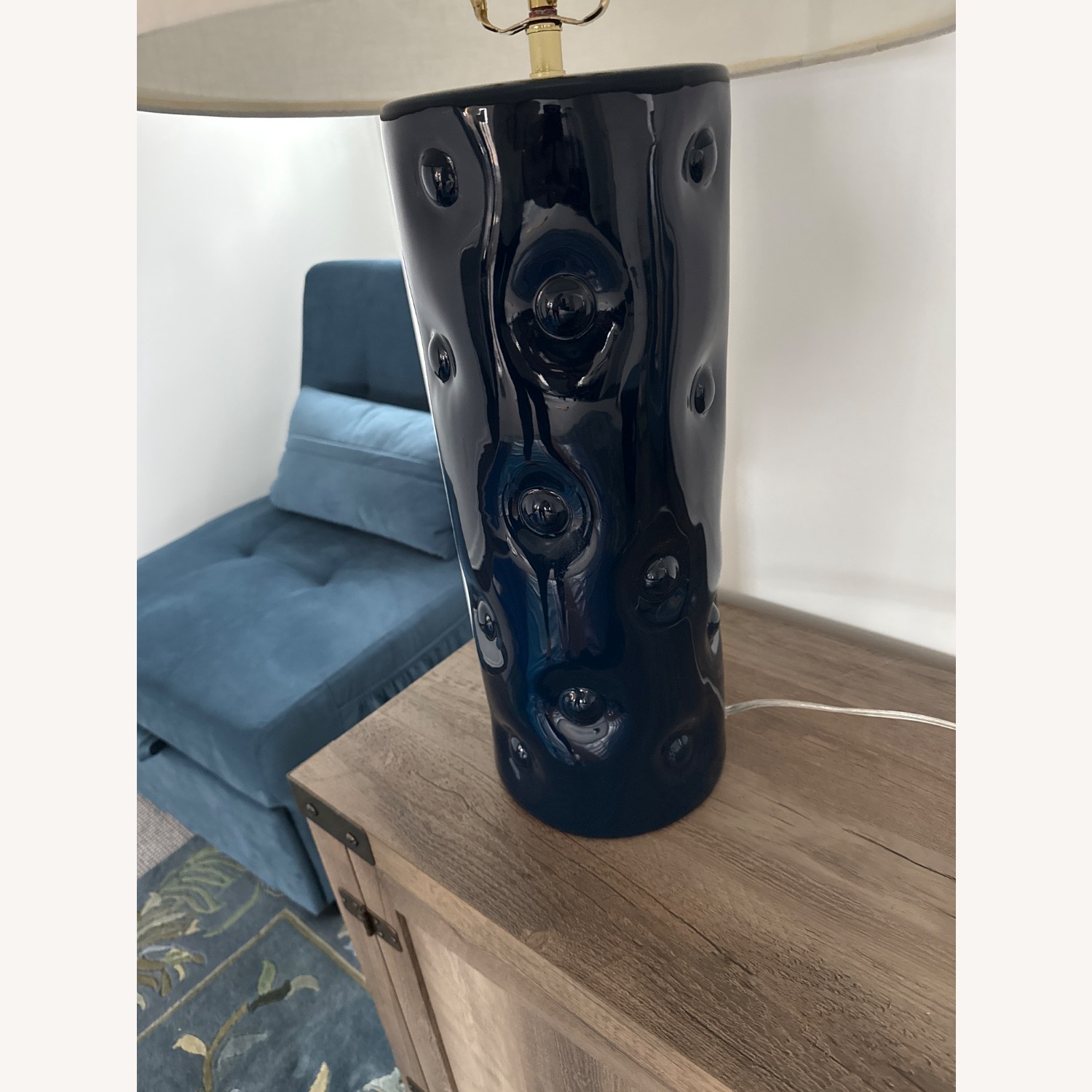 Ballard Designs Blue Ceramic Table Lamp - image-2