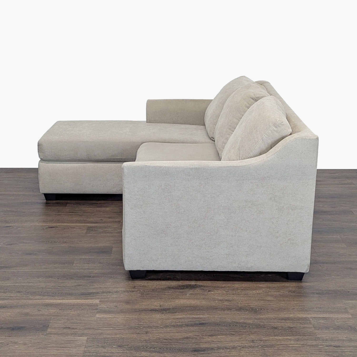 Living Spaces Porthos 3-Seat Beige Sectional Sofa  - image-4