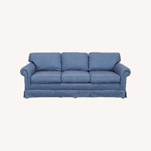 Used Sherrill 3-Seat Blue Sofa with Rolled Arms for sale on AptDeco