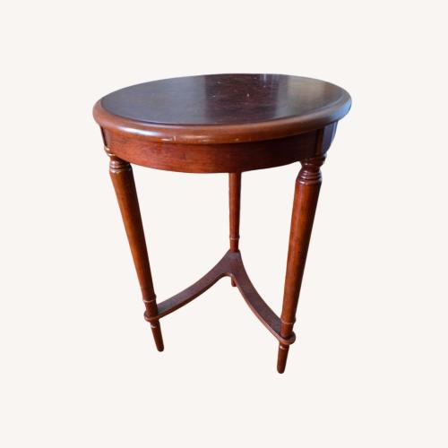 Used Vintage/Antique Dark Brown Wood Side Table for sale on AptDeco