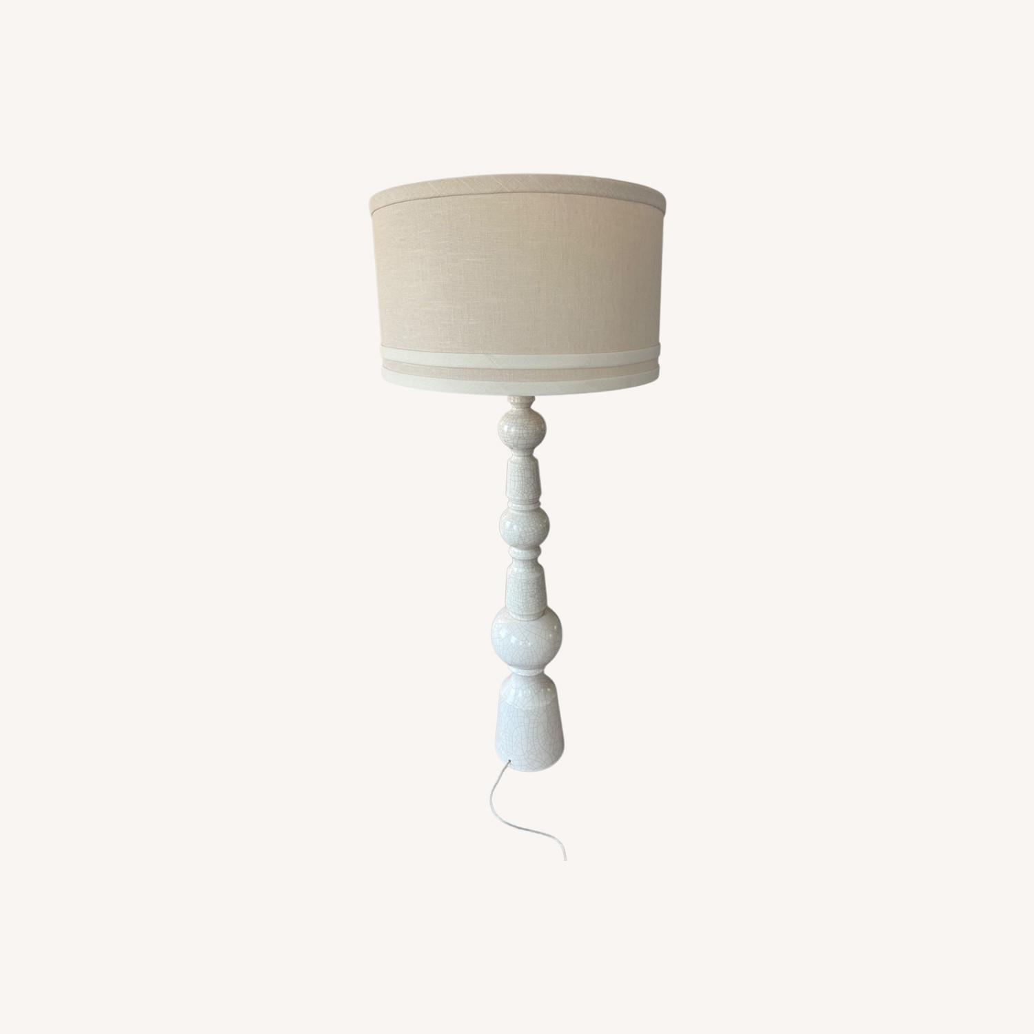 Ethan Allen Ivory Ceramic Floor Lamp - image-0