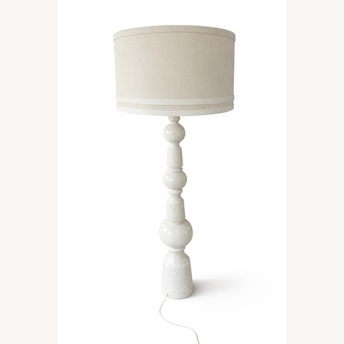 Used Ethan Allen Ivory Ceramic Floor Lamp for sale on AptDeco