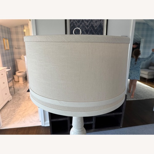 Used Ethan Allen Ivory Ceramic Floor Lamp for sale on AptDeco