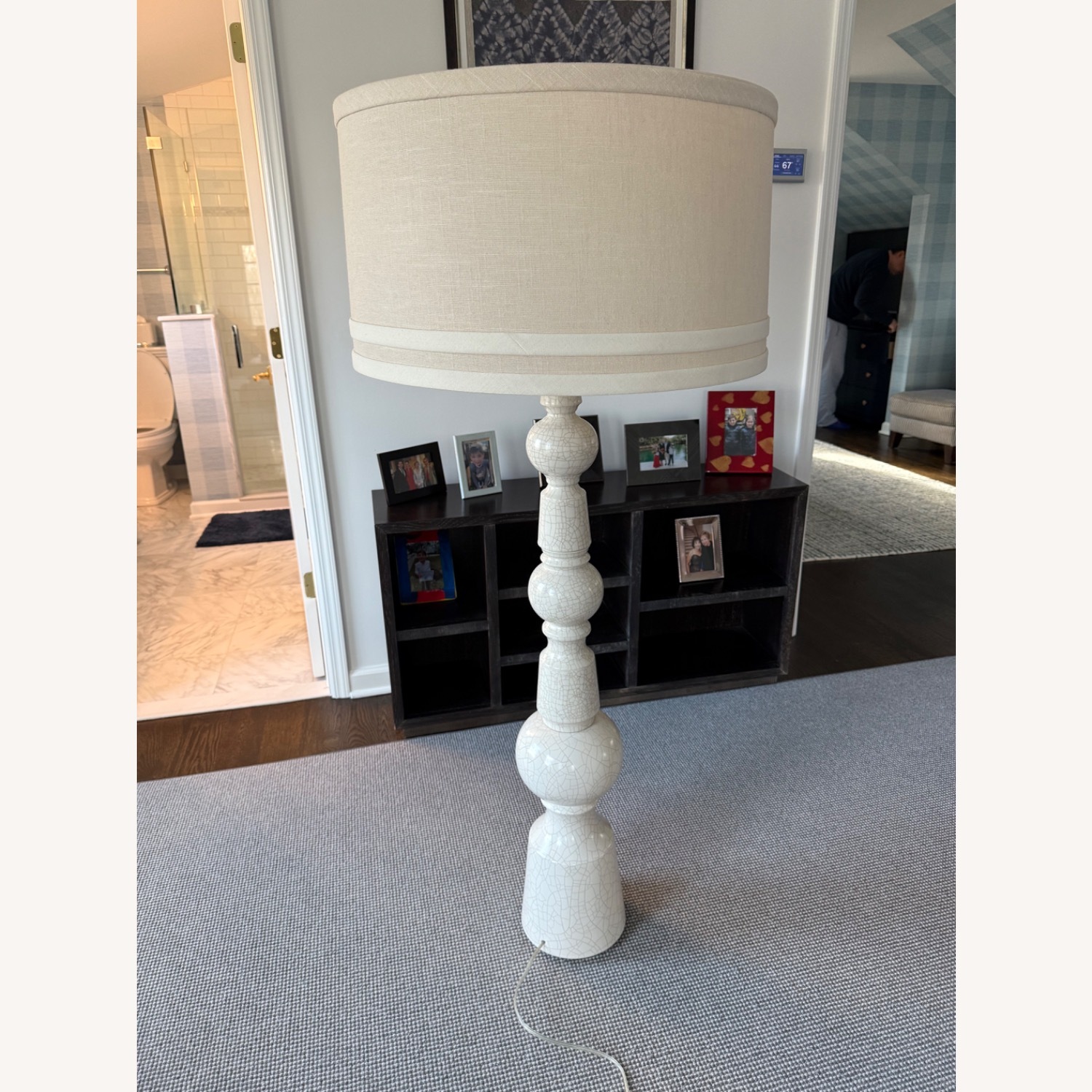 Ethan Allen Ivory Ceramic Floor Lamp - image-1
